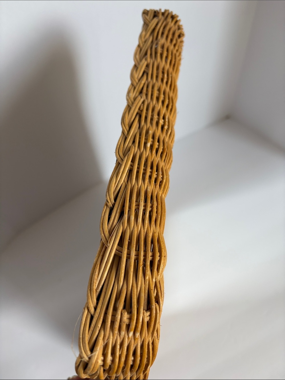 Vintage mid century wall mirror natural woven rattan frame boho coastal mirror - Picture 10 of 16